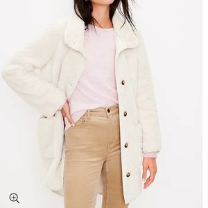 LOFT Button Down Sherpa Coat